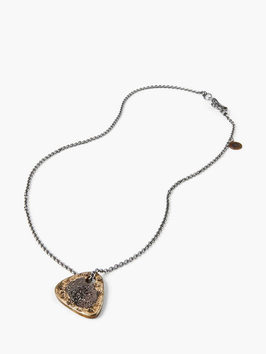 John Varvatos PADLOCK Men's Chain Necklace in Silver and Brass