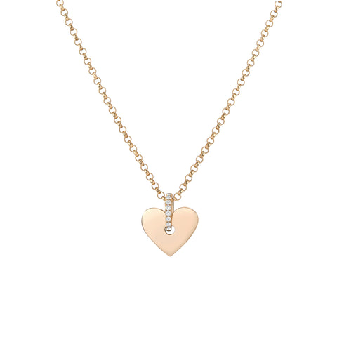 14K Yellow Gold Floating Puff Heart Pendant Necklace Polished Shiny on –  unicornj