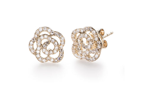EF - Diamond Rose Stud Earring