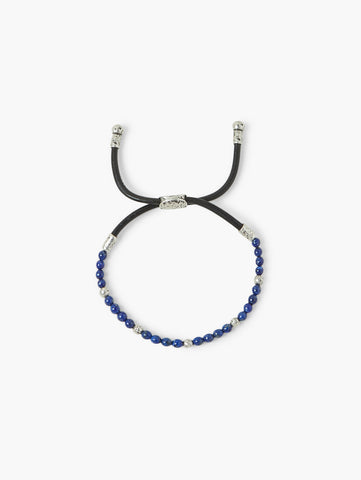 John Varvatos -Silver Lapis Beads BRACELET