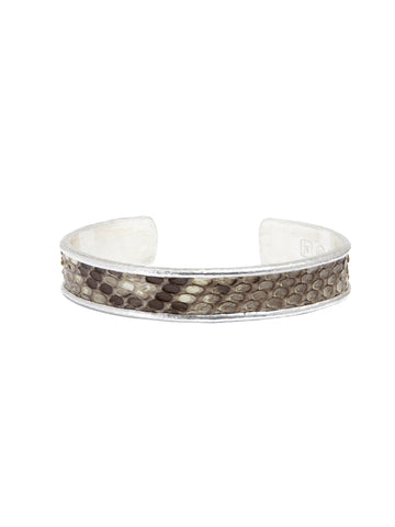 John Varvatos - White / Brown Snake Leather CUFF