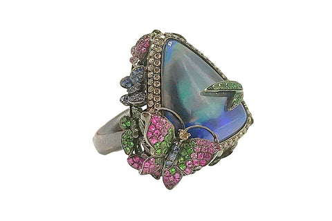 Wendy Yue - Opal Ring With Butterfly Accent - HM21740A