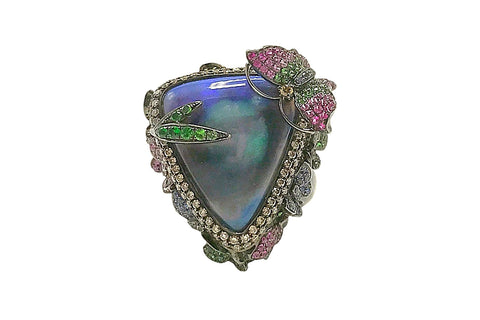 Wendy Yue - Opal Ring With Butterfly Accent - HM21740A